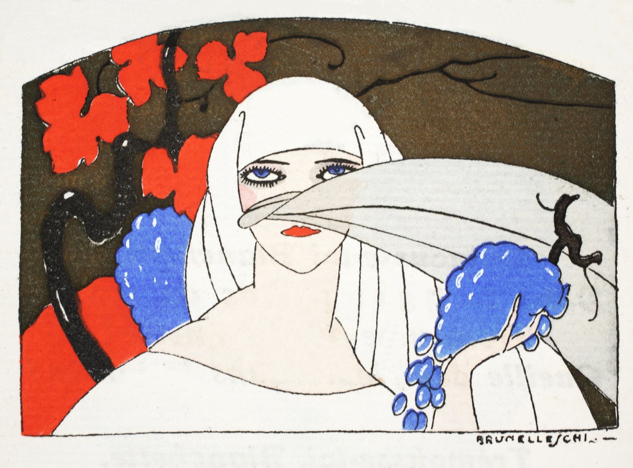 Song of Denderan (pochoir print) af Umberto Brunelleschi