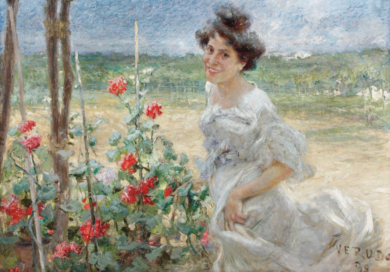 I blomsterhaven, 1899 af Umberto Veruda