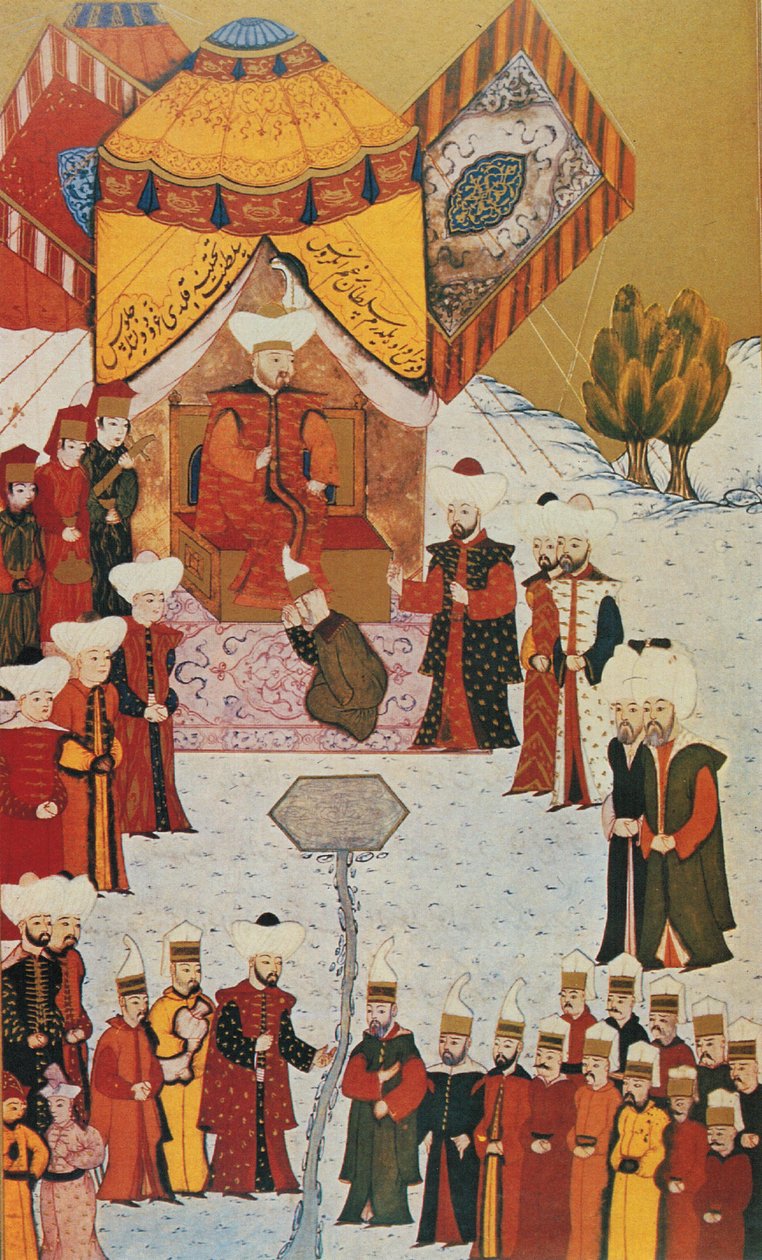 Bayezit udråbt sultan - miniature fra 1400 -tallet af Unbekannt Unbekannt