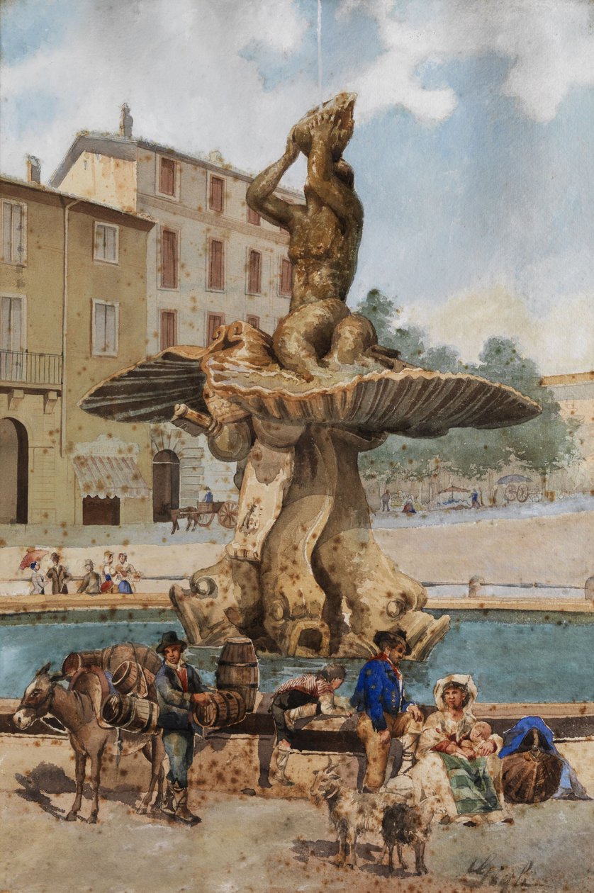 Triton -fontænen auf der Piazza Barberini af Unbekannt Unbekannt