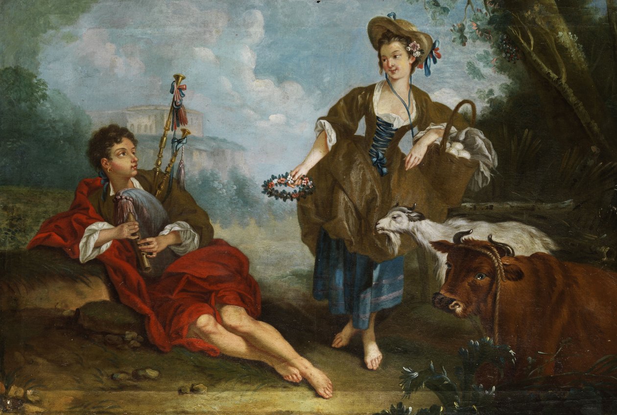 Galant hyrde scene. af Unbekannt Unbekannt