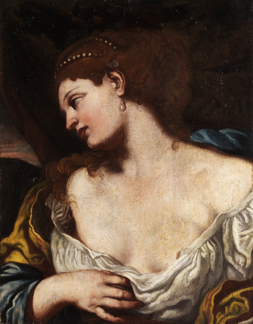 Halvt portræt af en ung kvinde (muligvis Lucretia eller Cleopatra) af Unbekannt Unbekannt