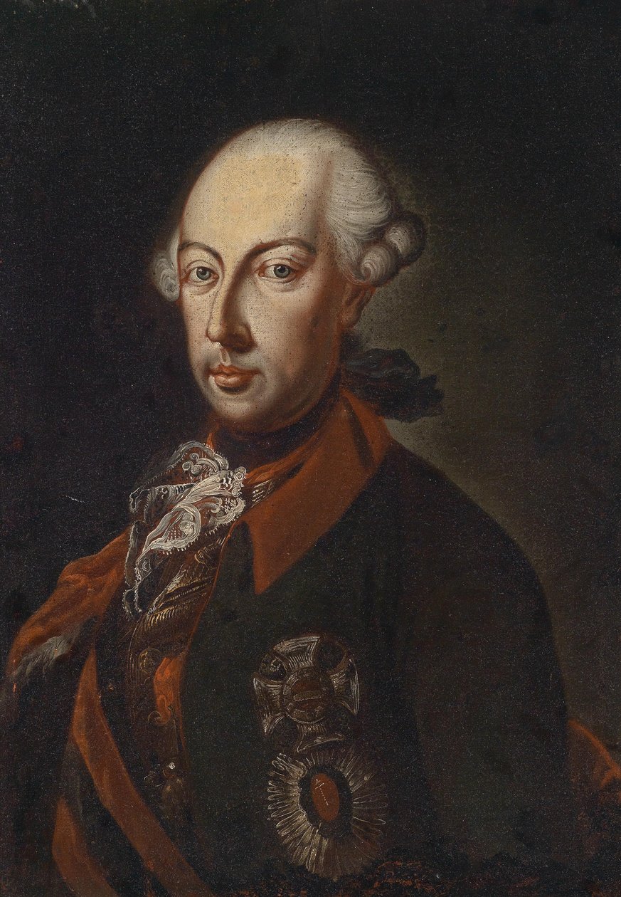 Kejser Joseph II i uniformen fra Chevauxleger-regiment nr. 1 af Unbekannt Unbekannt