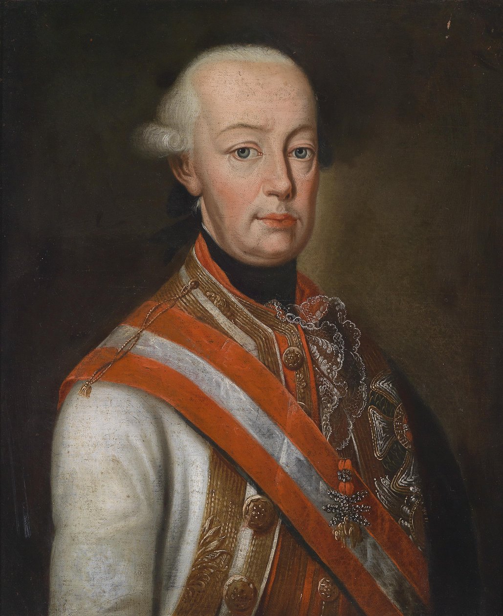 Leopold II i feltmarskaluniform, dekoreret med de østrigske husordrer af Unbekannt Unbekannt