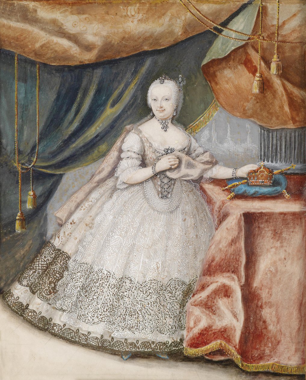 Portræt af Maria Theresia (1717-1780) af Unbekannt Unbekannt