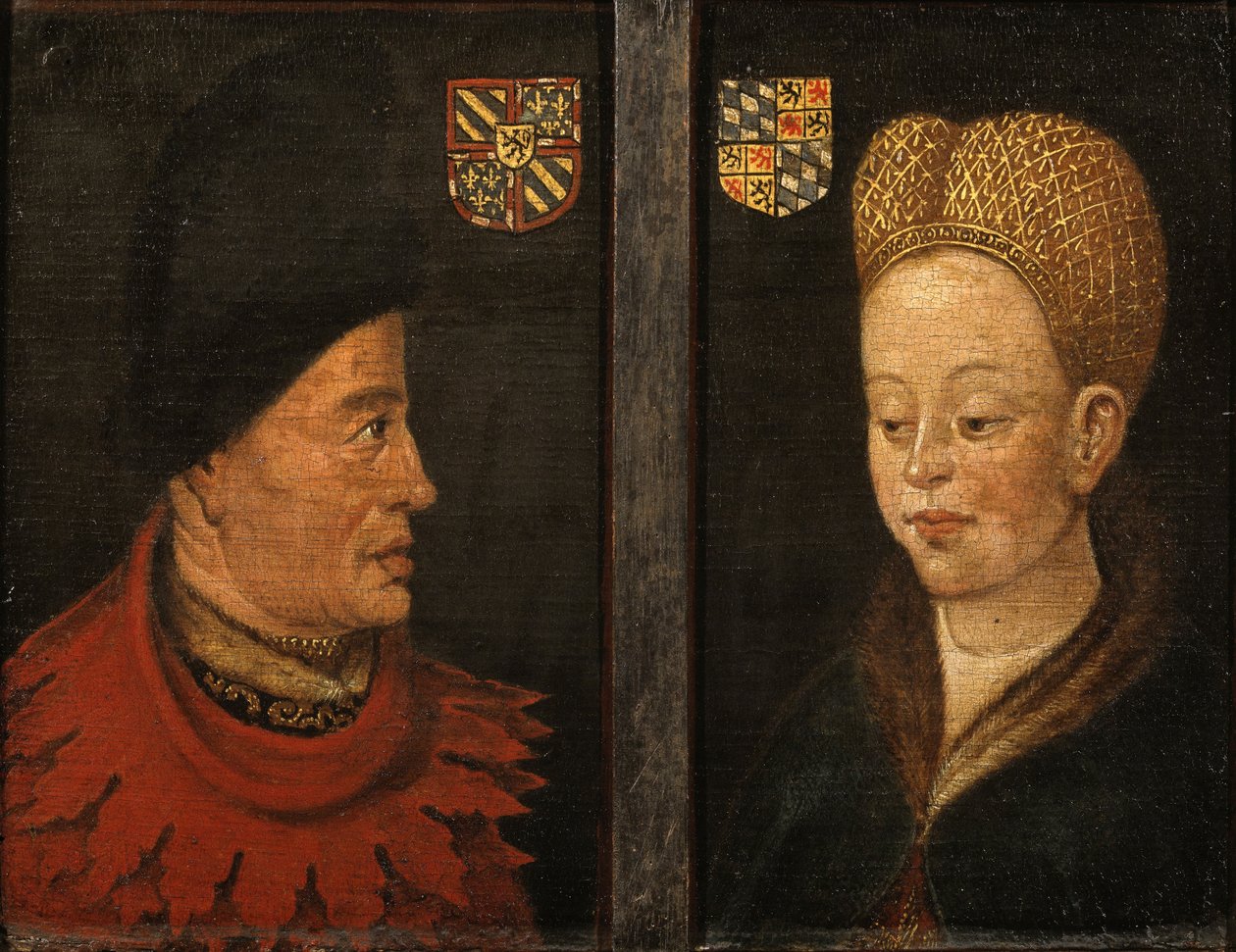 Portrætter af John The Fearless og Margaret of Bavaria af Unbekannt Unbekannt