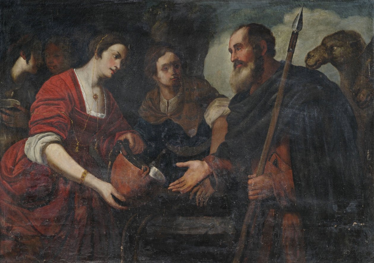 Rebecca og Eliezer ved springvandet af Unbekannt Unbekannt