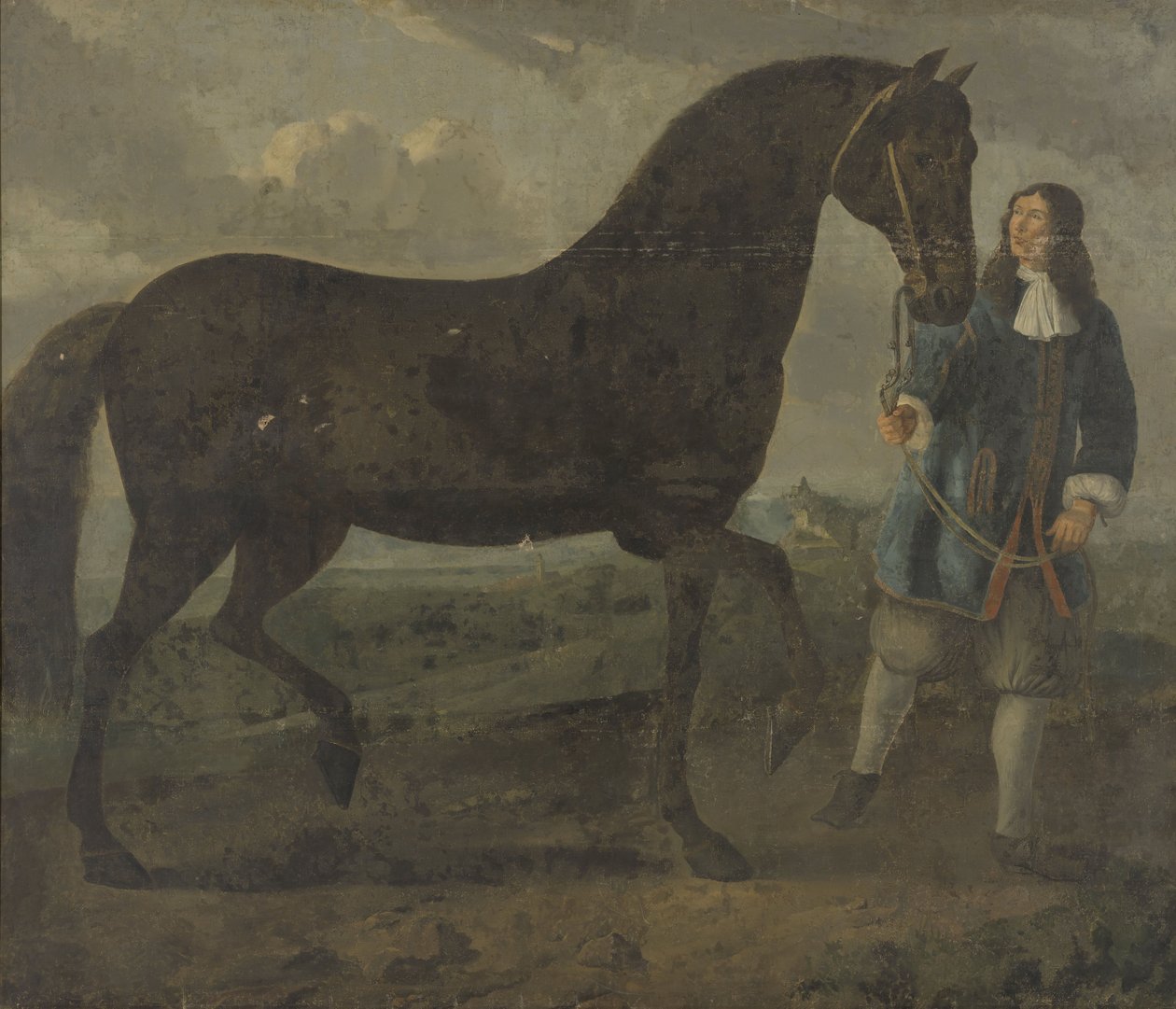 Sort hest ledet af en brudgom af Unbekannt Unbekannt