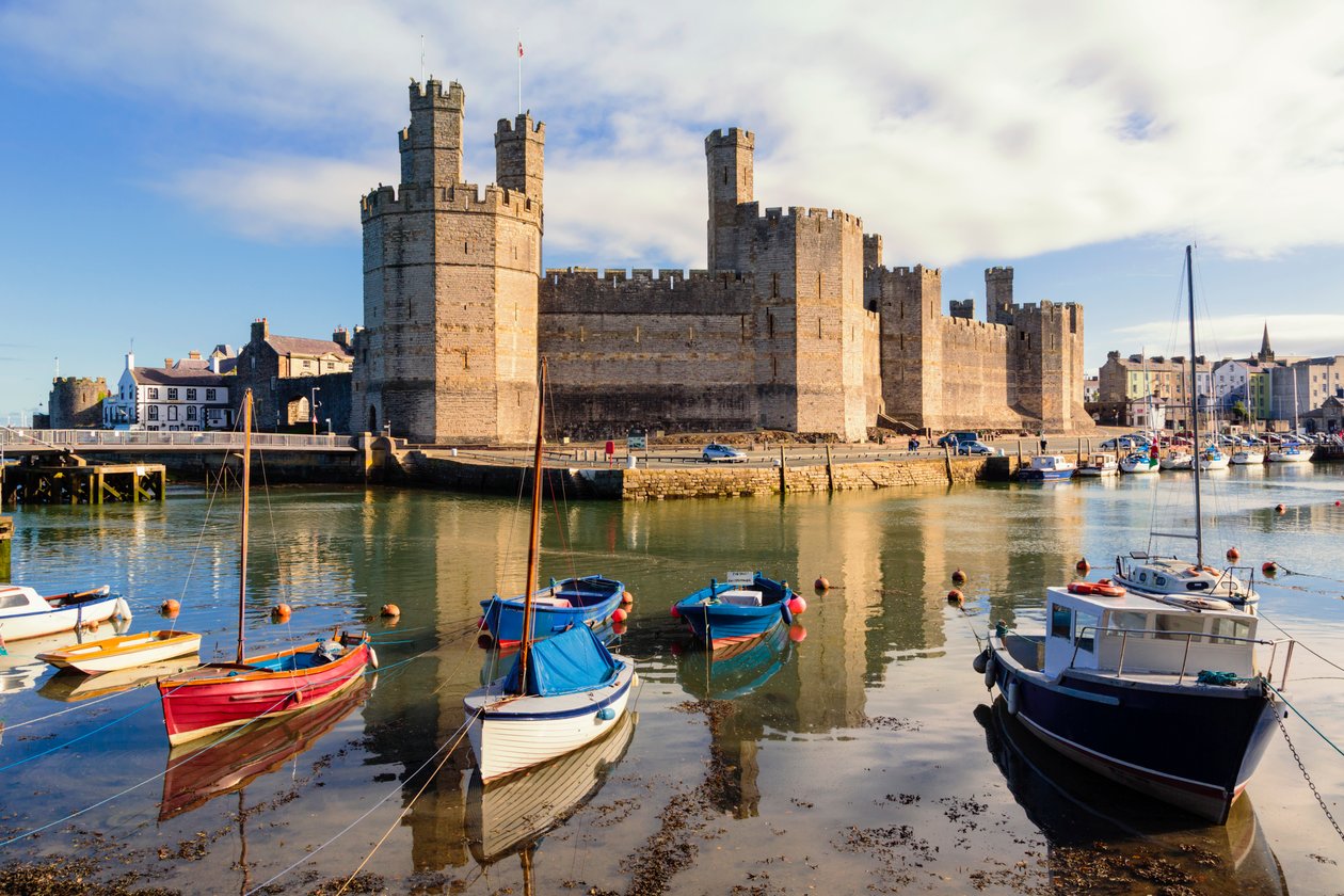 Caernarfon, Wales, Storbritannien. Slottet. af Unbekannt Unbekannt