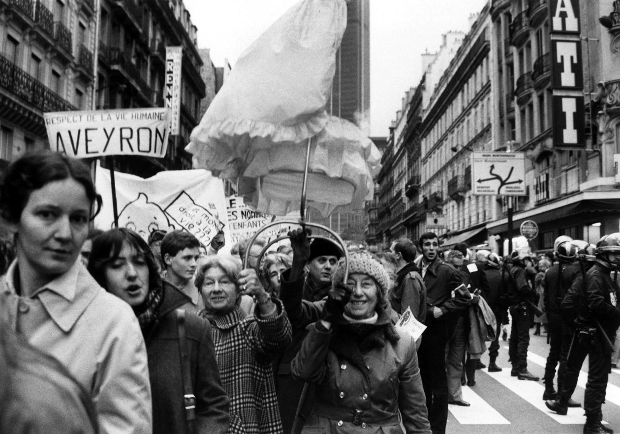 Demonstration Against Abort i Paris den 19. november 1979: her Demonstrationer med en vugge af Unbekannt Unbekannt