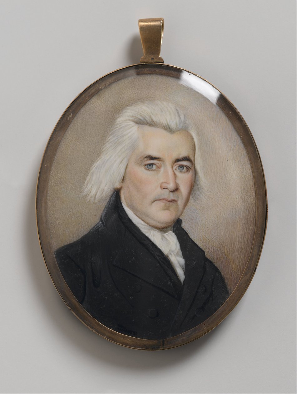 Portræt af en herre, sørgende miniature af Unbekannt Unbekannt