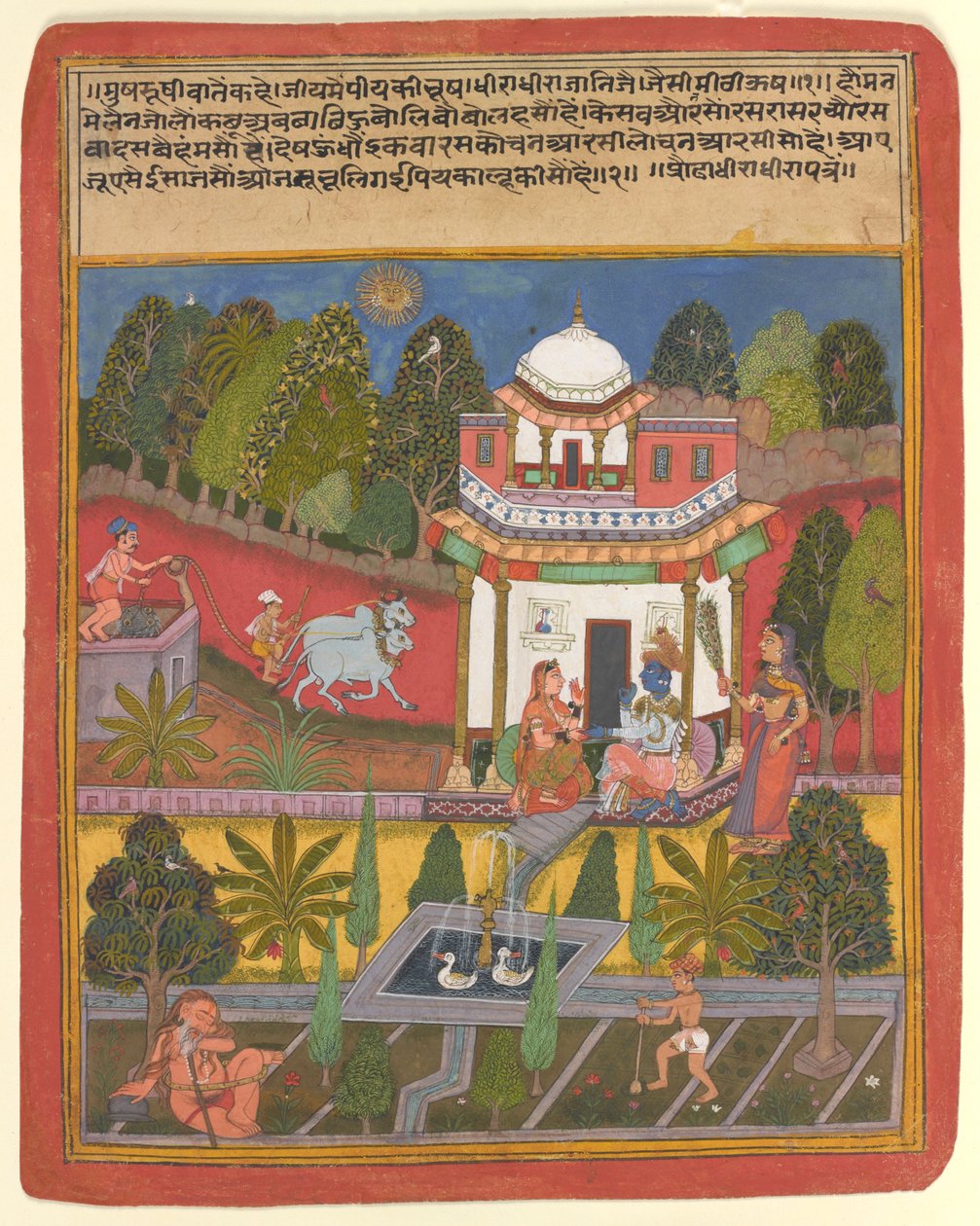 Modnet langsomt heltinde fra en illustreret Rasikpriya fra Keshavdas (1555–1617) af Unbekannt Unbekannt
