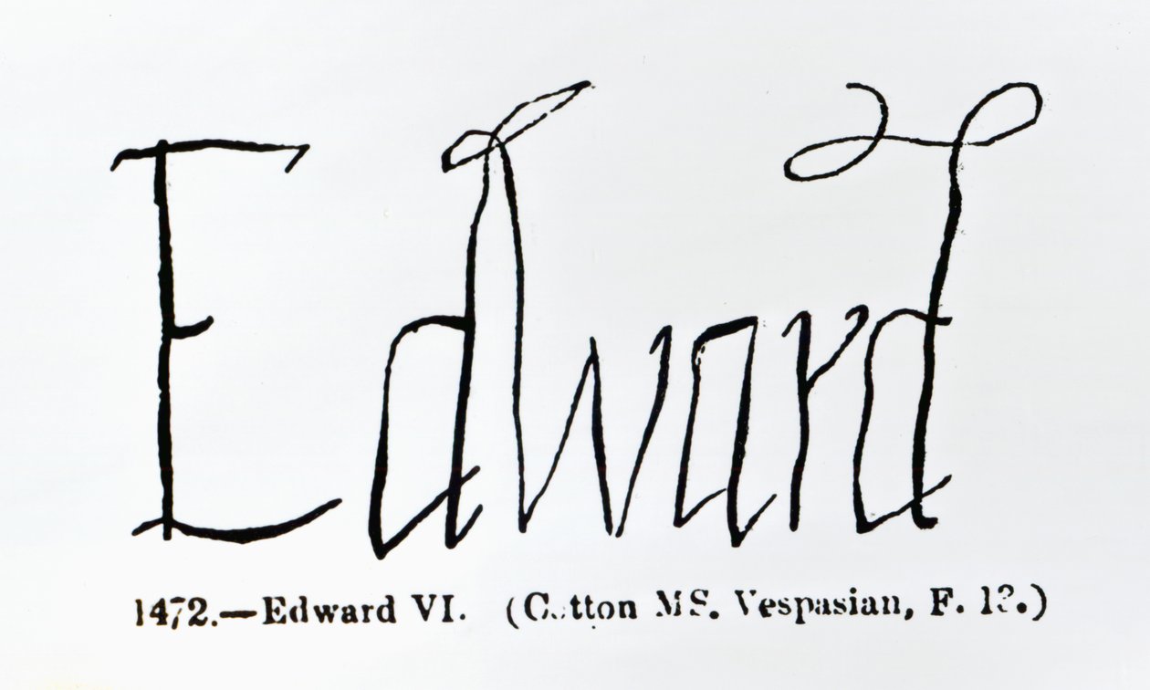 Gengivelse af signaturen fra Edward VI (1537-1553) af Unbekannt Unbekannt