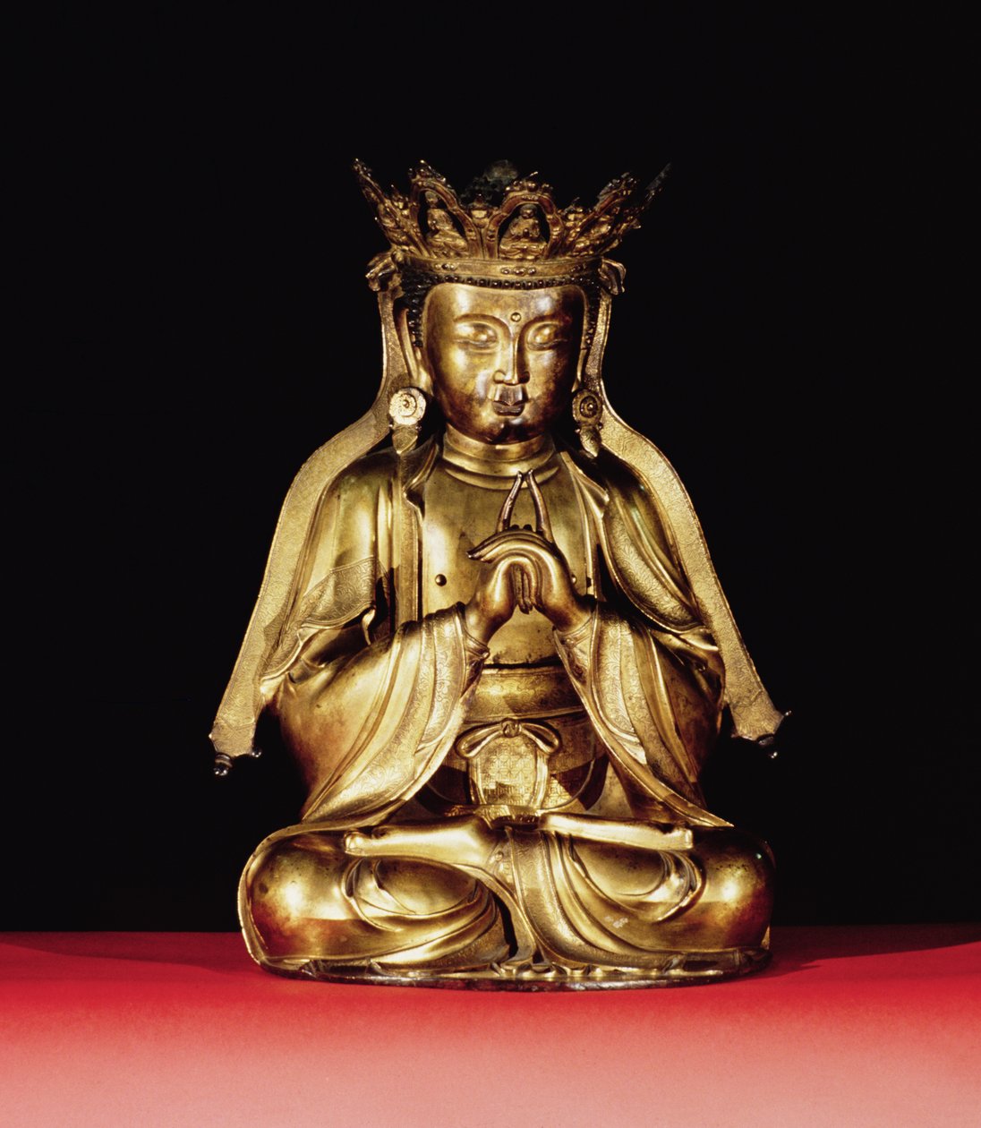 Siddende Buddha (forgyldt bronze) af Unbekannt Unbekannt