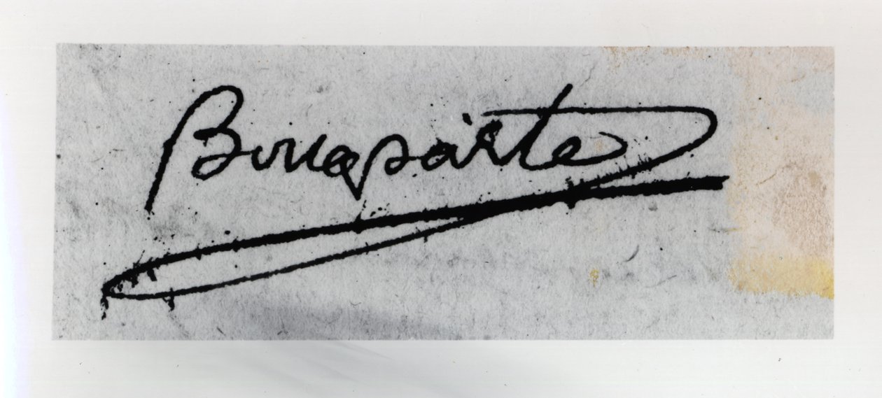 Signatur af Napoleon Bonaparte (1769-1821) (pen og blæk på papir) af Unbekannt Unbekannt