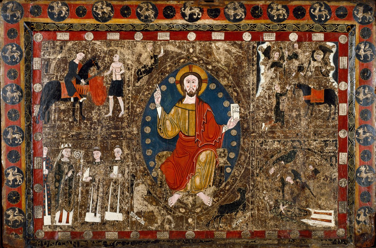 Spansk - Alter Frontal med Kristus i Majestæt og Sankt Martins liv af Unbekannt Unbekannt