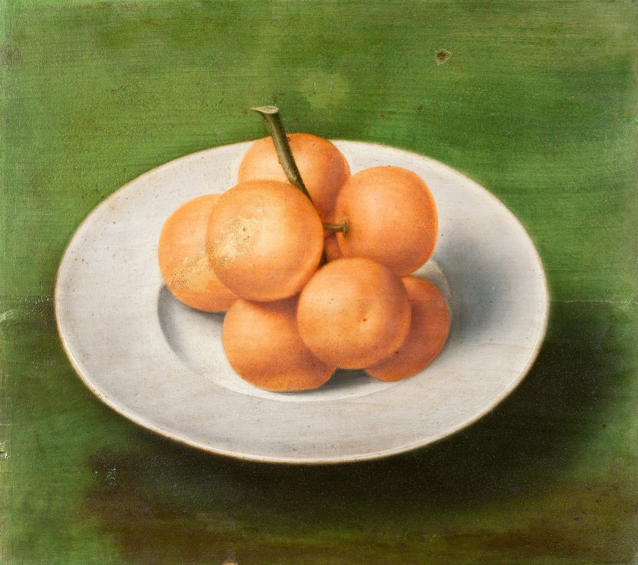 Stilleben med appelsiner på en tallerken af Unbekannt Unbekannt