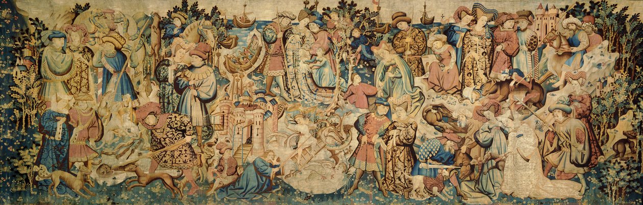 Devonshire Hunting Tapestries; Svanen og Odderjagt af Unbekannt Unbekannt