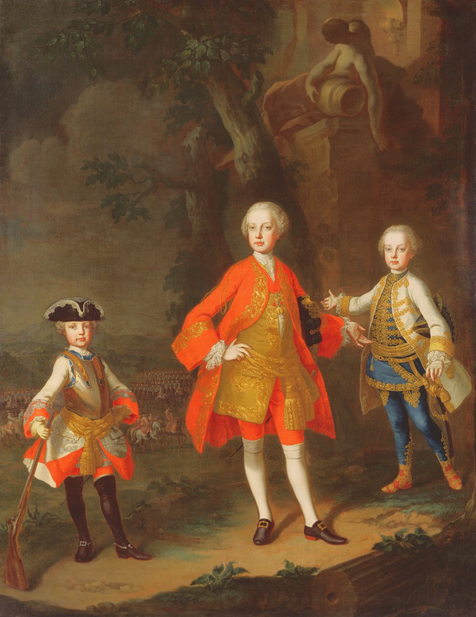 Tre sønner af Maria Theresia af Østrig (olie) af Unbekannt Unbekannt