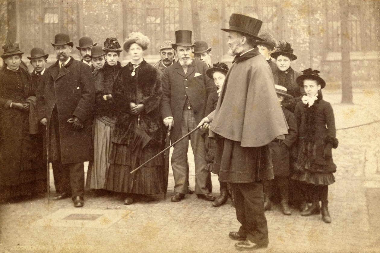 Turister besøger Tower of London, c.1880 af Unbekannt Unbekannt