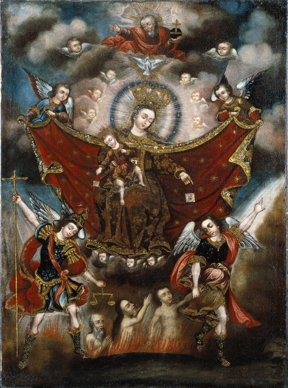 Virgin of Carmel Saving Souls i skærsilden af Unbekannt Unbekannt