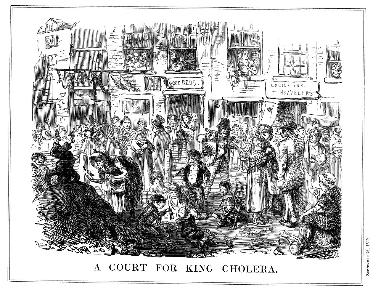 En domstol for kong kolera, 1852 af Unbekannt