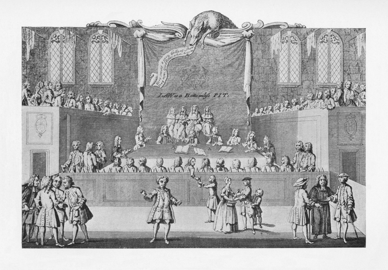 En domstol omkring 1733, c1733, 1904 af Unbekannt