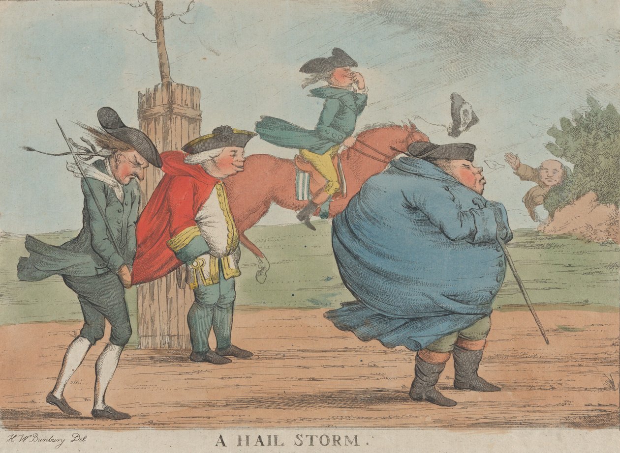 En haglstorm, 1800-1820. af Unbekannt