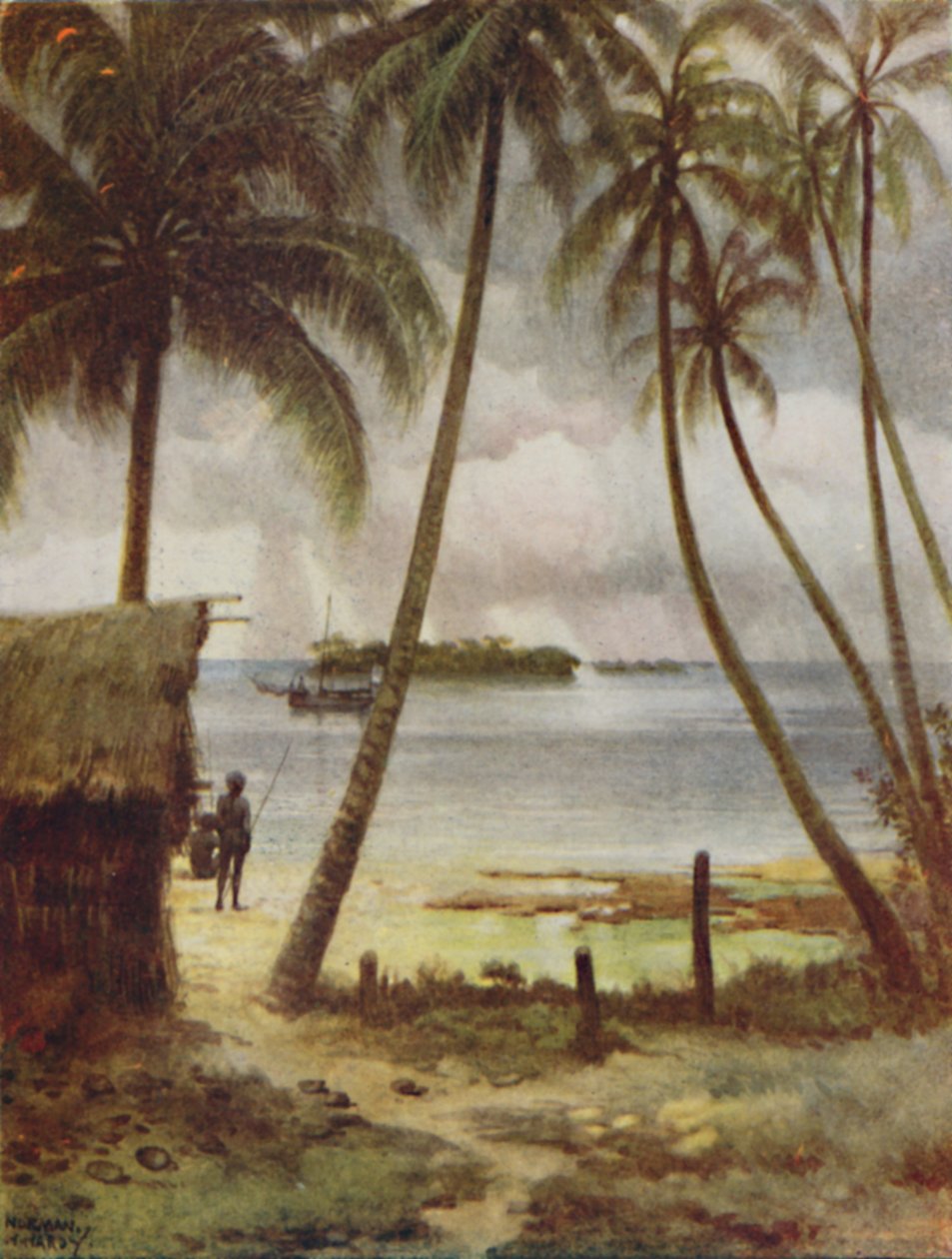 En lagune, Salomonøerne, 1923. af Unbekannt