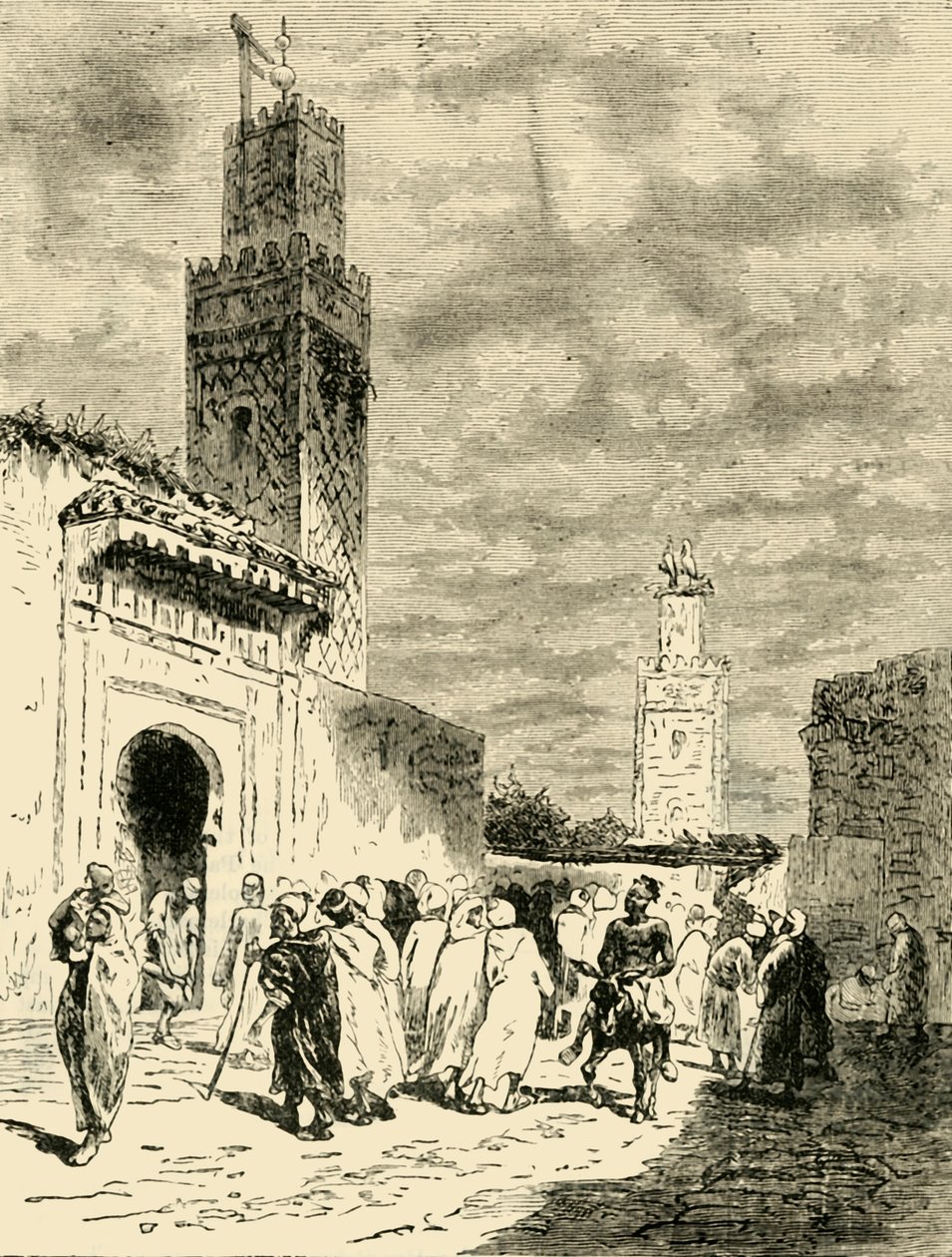 En gade i Fez, 1890. af Unbekannt