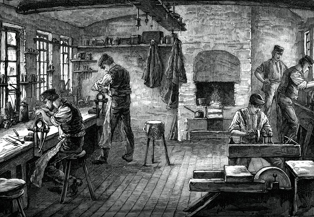 En knivbutik, c1880 af Unbekannt