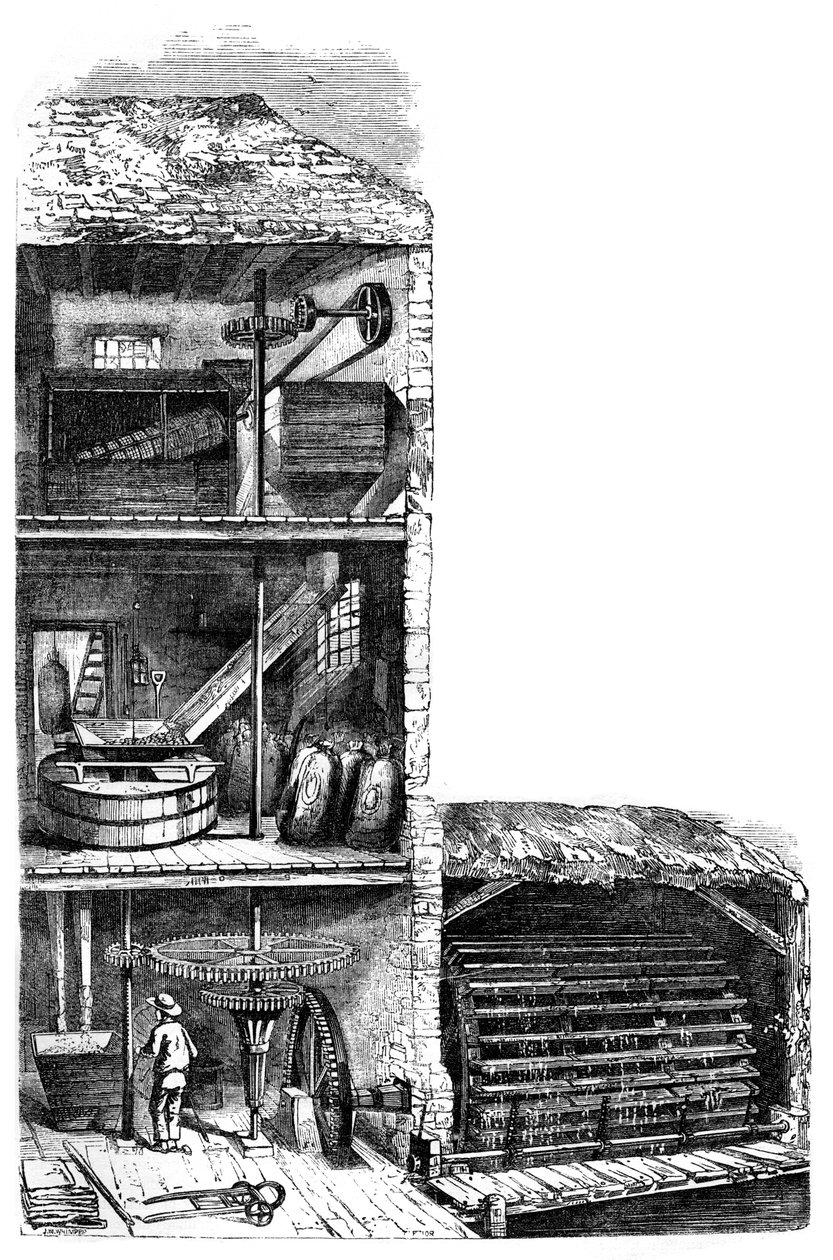 En melmølle, 1886 af Unbekannt