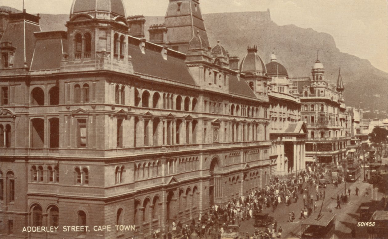 Adderley Street, Cape Town, begyndelsen af det 20. århundrede. af Unbekannt