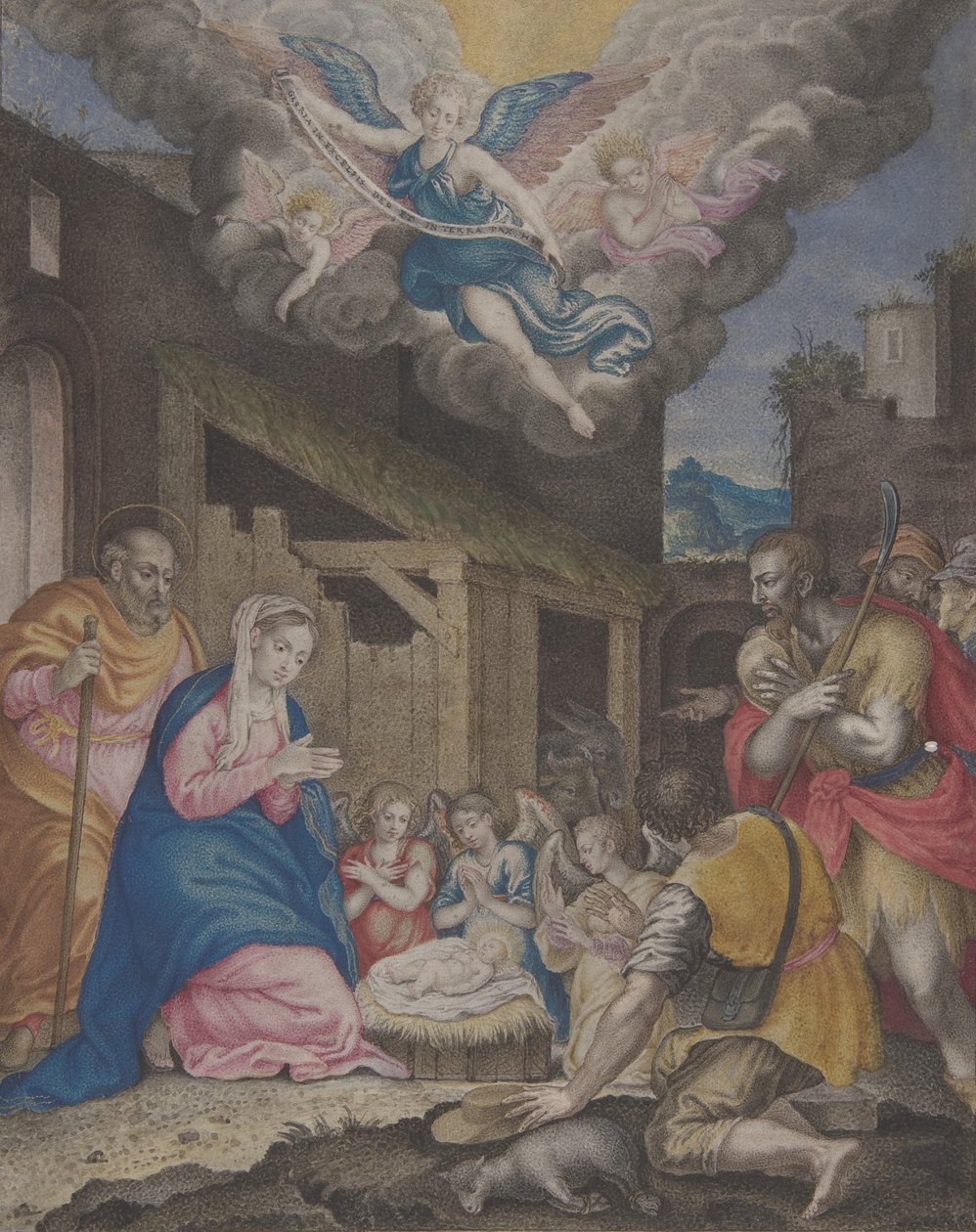 Hyrdernes tilbedelse, 1575-1600. af Unbekannt
