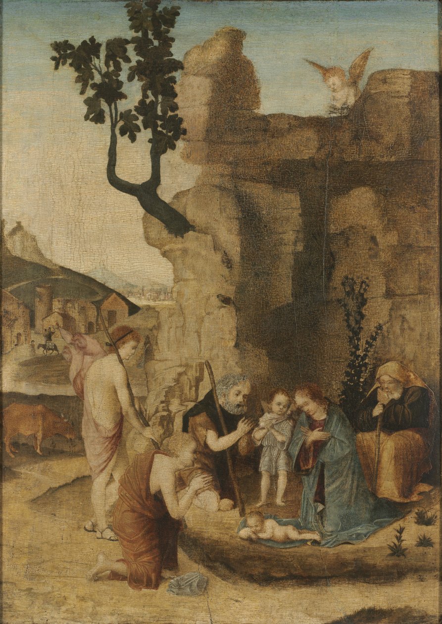 Tilbedelse af hyrderne, ca. 1500. af Unbekannt