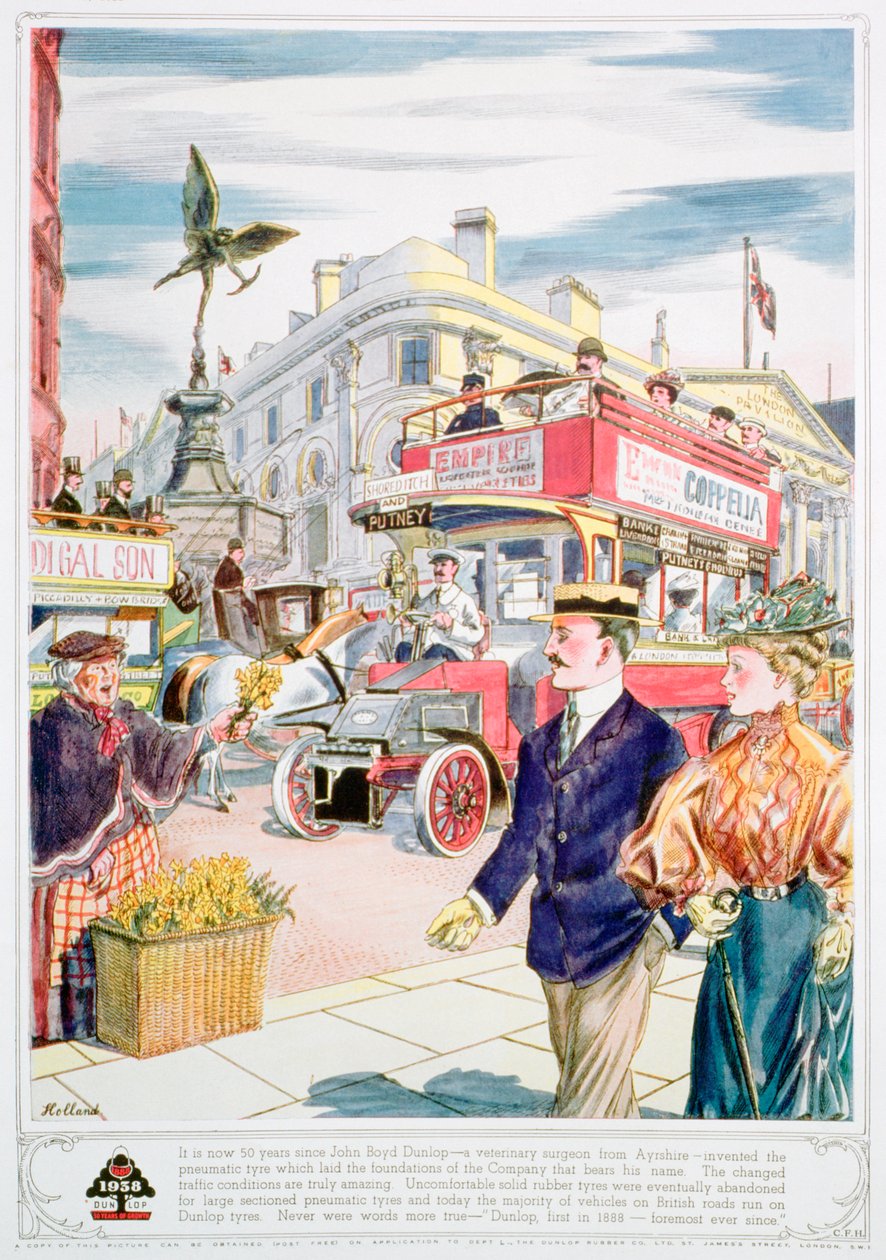 Annonce for Dunlop-dæk, 1938 af Unbekannt