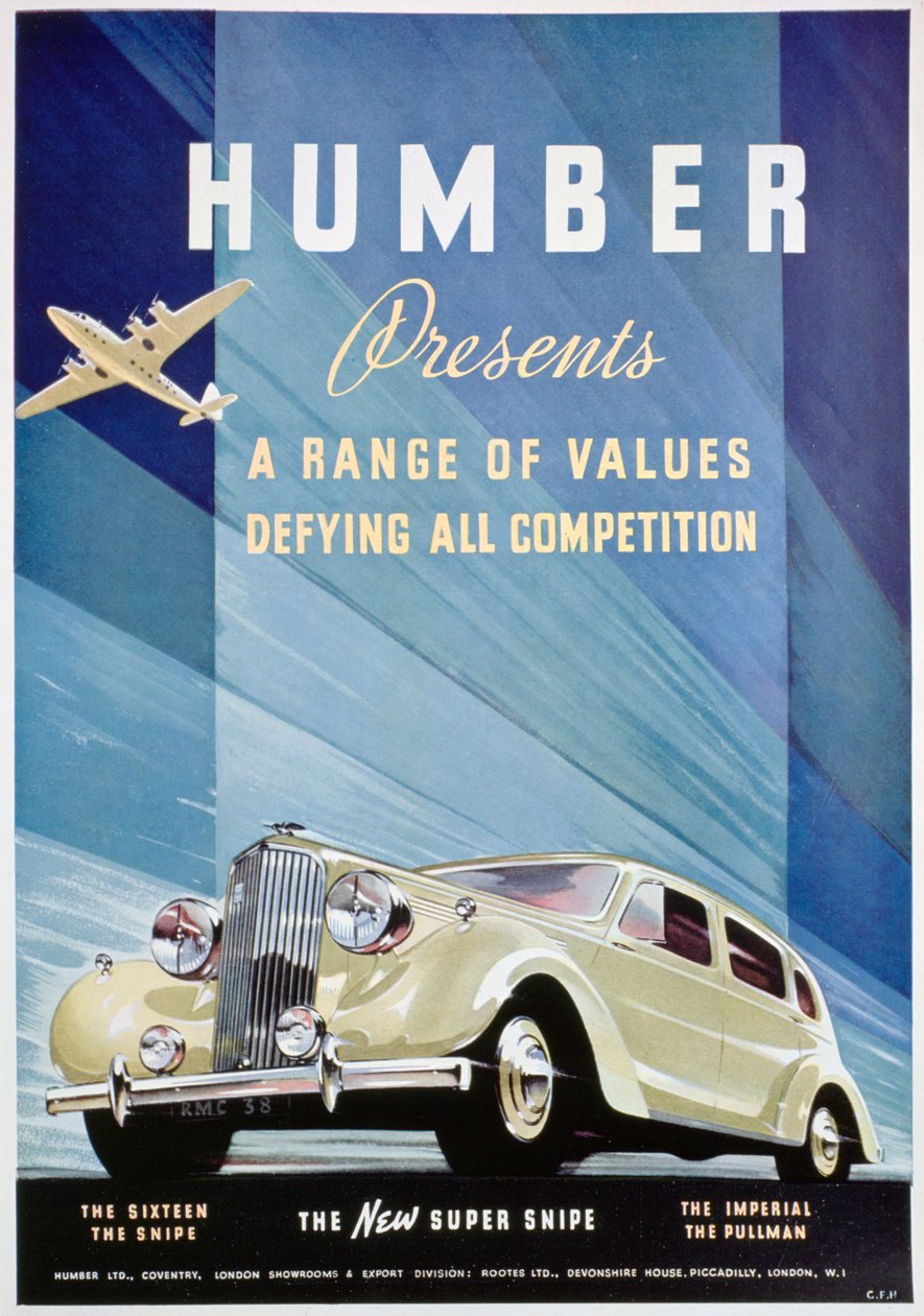 Annonce for Humber-biler, 1938 af Unbekannt