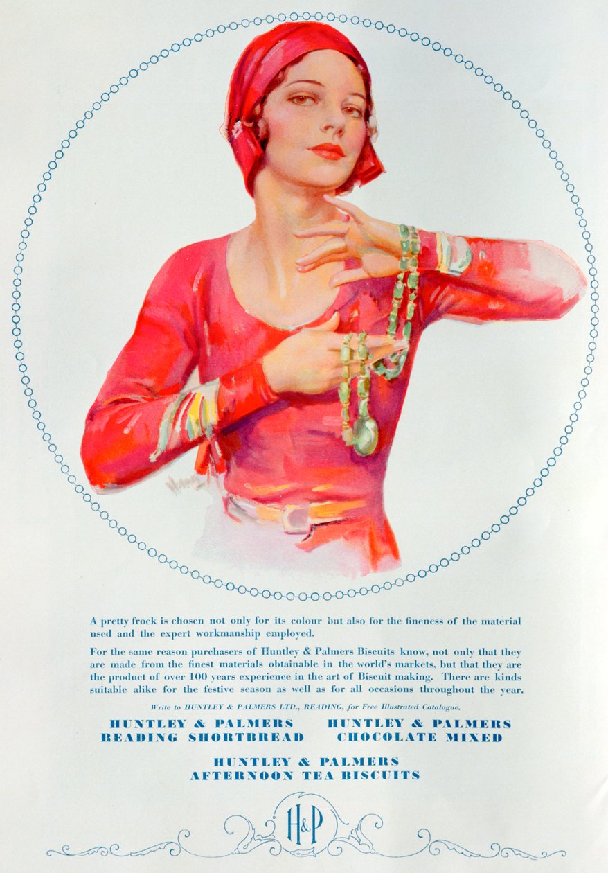 Annonce for Huntley og Palmers kiks, 1930 af Unbekannt