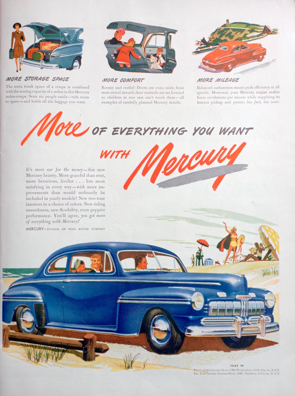 Annonce for Mercury-biler, 1946 af Unbekannt