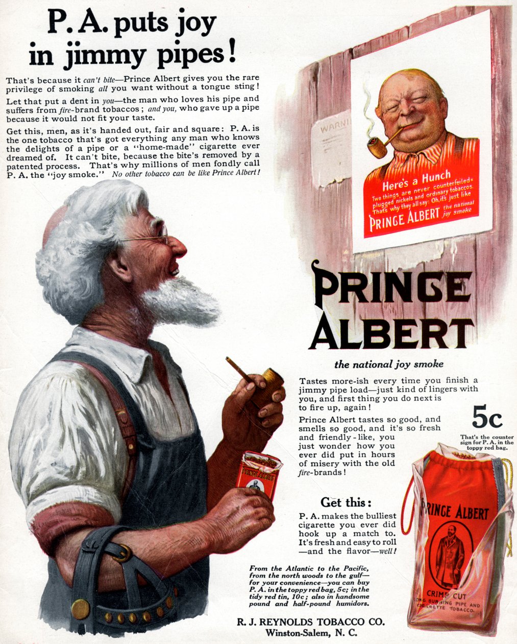 Annonce for Prince Albert pibetobak, 1913 af Unbekannt
