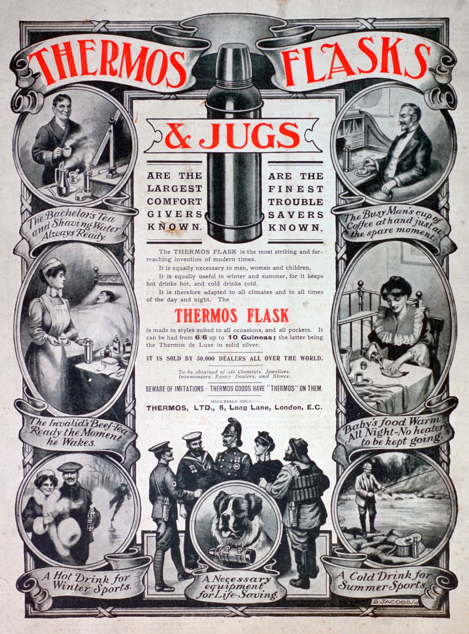 Annonce for termoflasker og kander, 1910 af Unbekannt