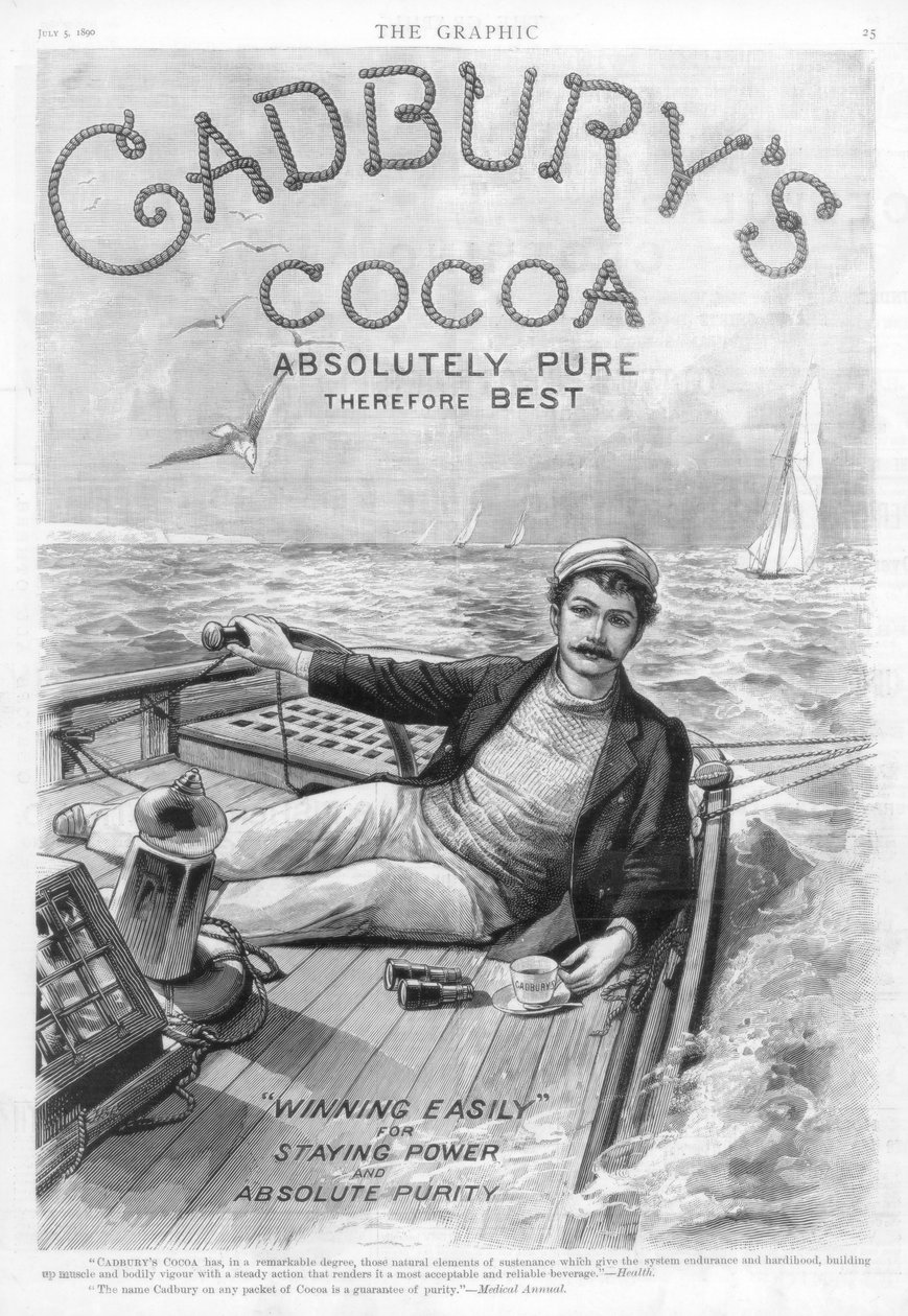 Annonce for Cadburys Cocoa, 1890. af Unbekannt