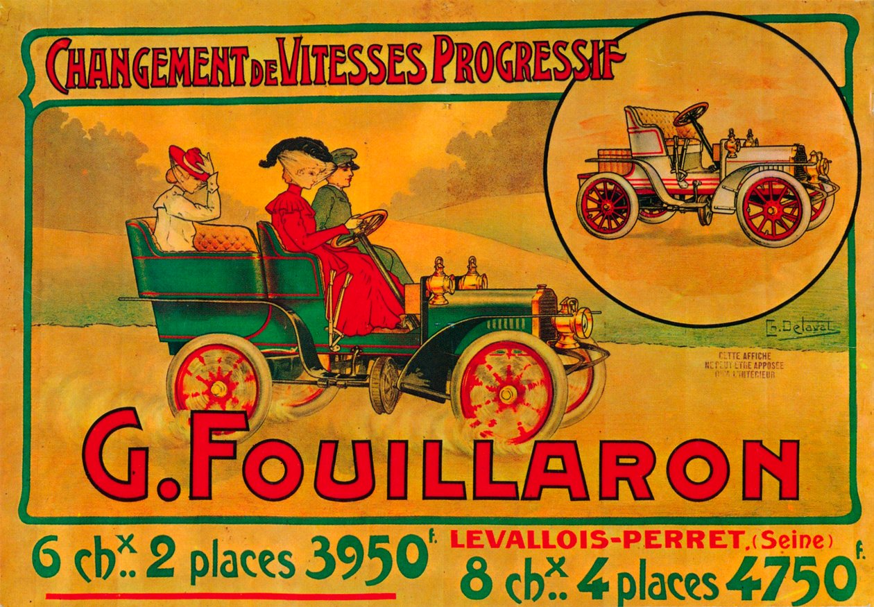 Annonce for Fouillaron-biler, c1900-tallet af Unbekannt
