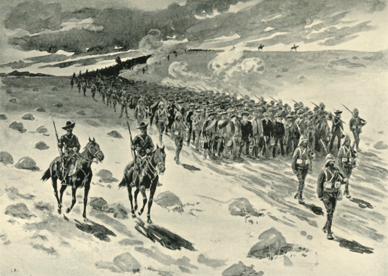 Efter Paardeberg: Boer Prisoners on the March, 1901. af Unbekannt