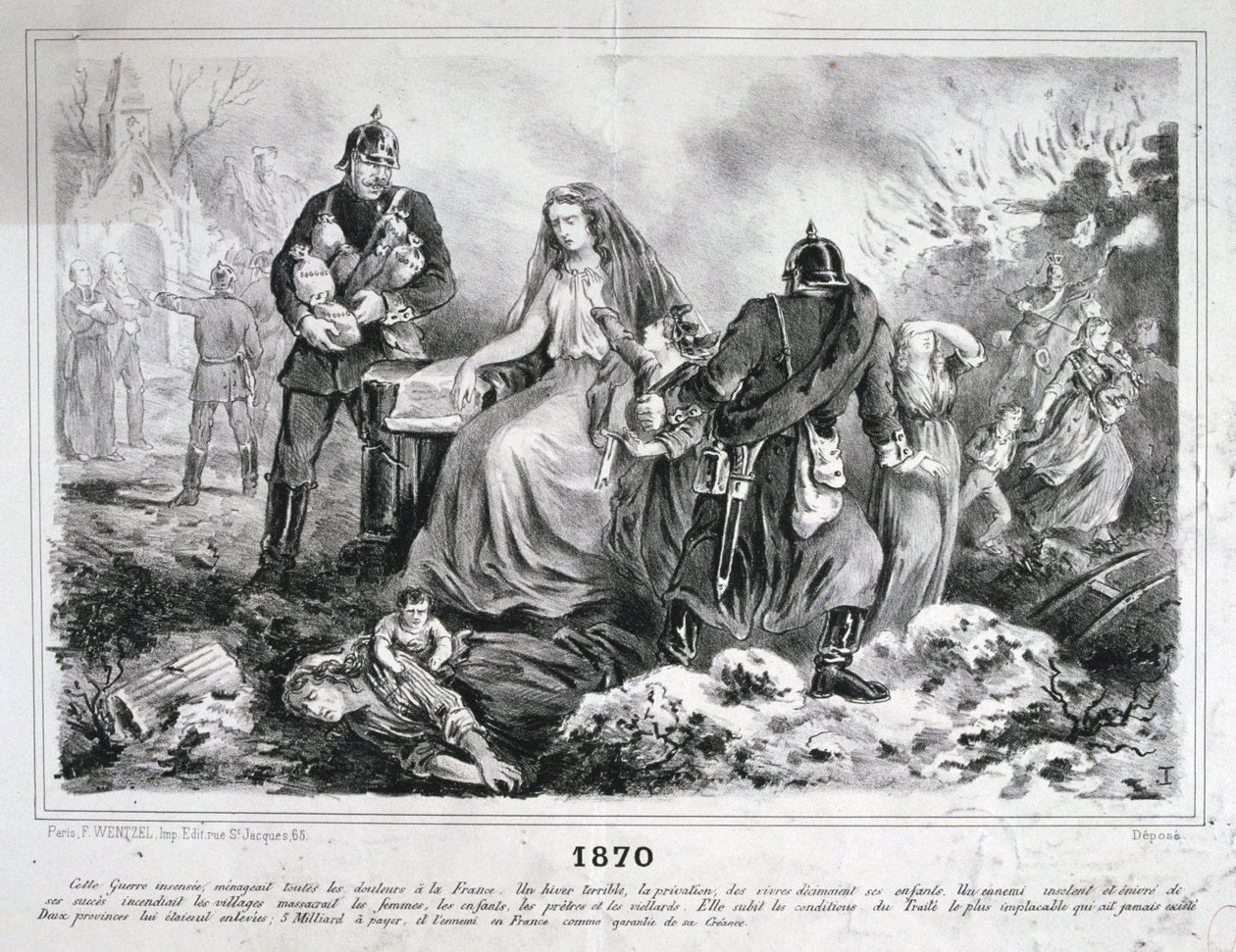 Allegorisk tegneserie, Fransk-preussisk krig, 1870-1871 af Unbekannt