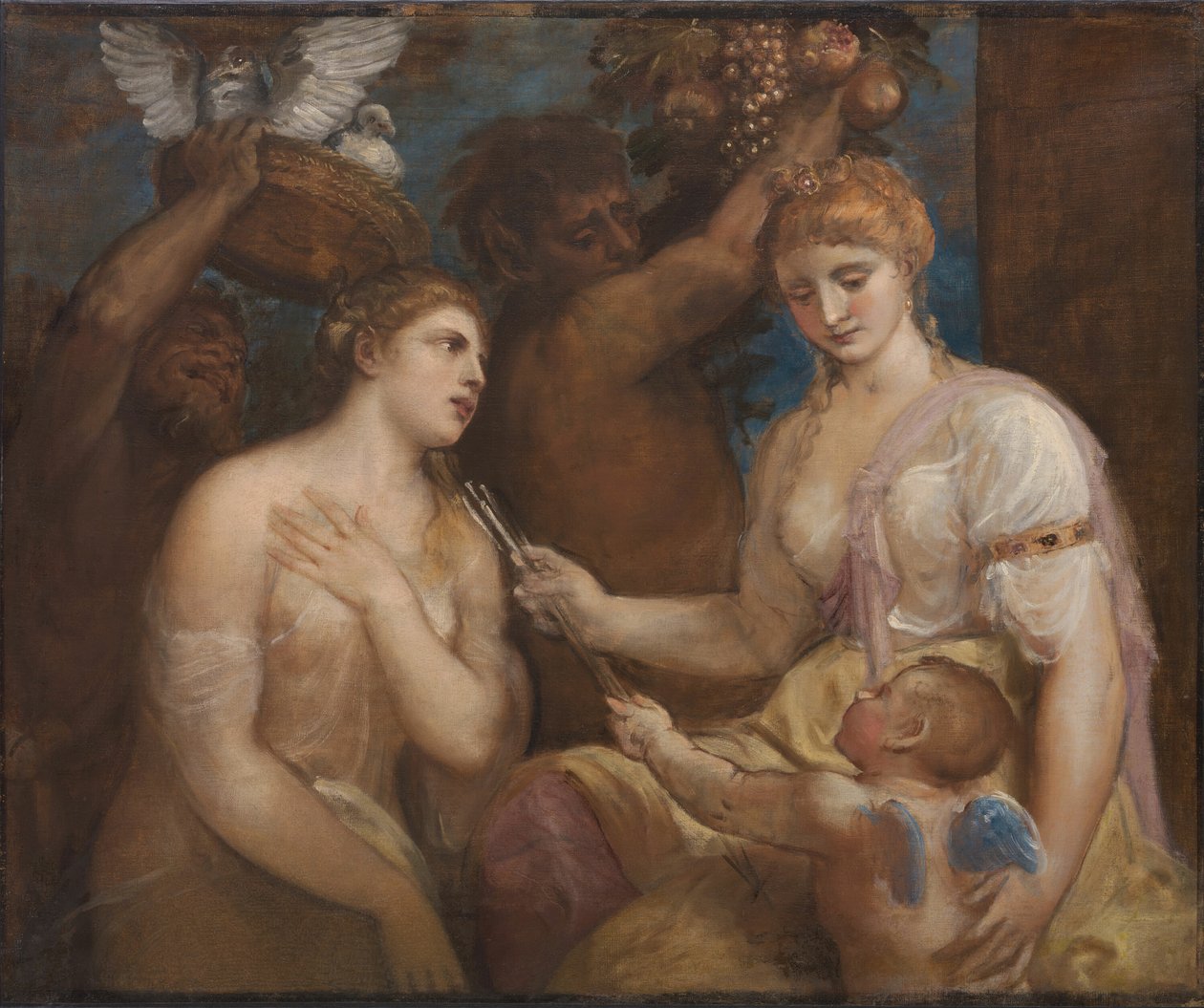 Allegori om Venus og Amor, ca. 1600. af Unbekannt
