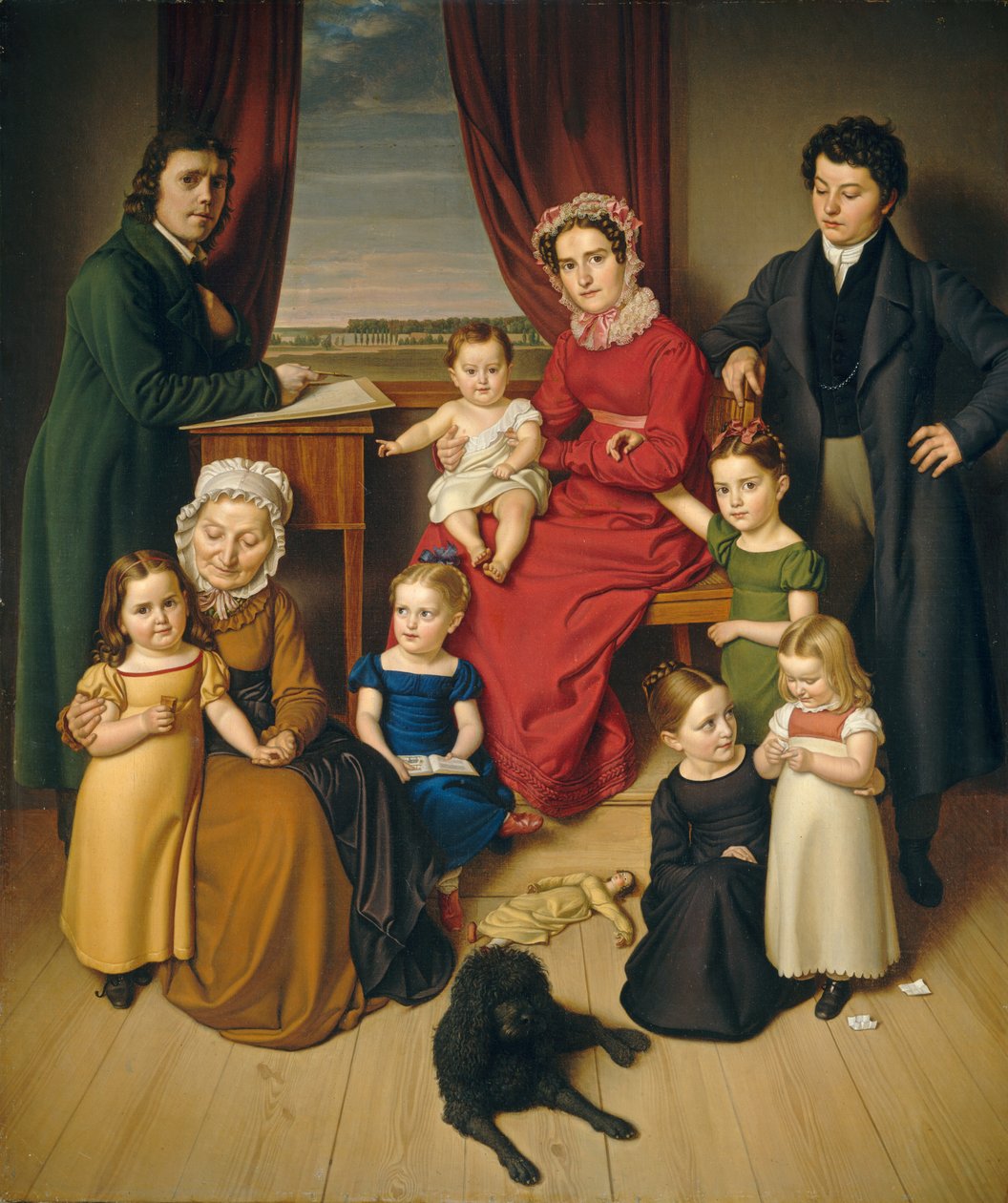 En kunstner og hans familie, ca. 1830. af Unbekannt