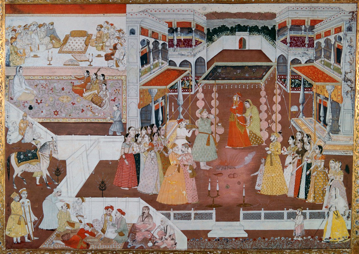 Et indisk ægteskabsmaleri fra Lucknow, 1700-tallet af Unbekannt