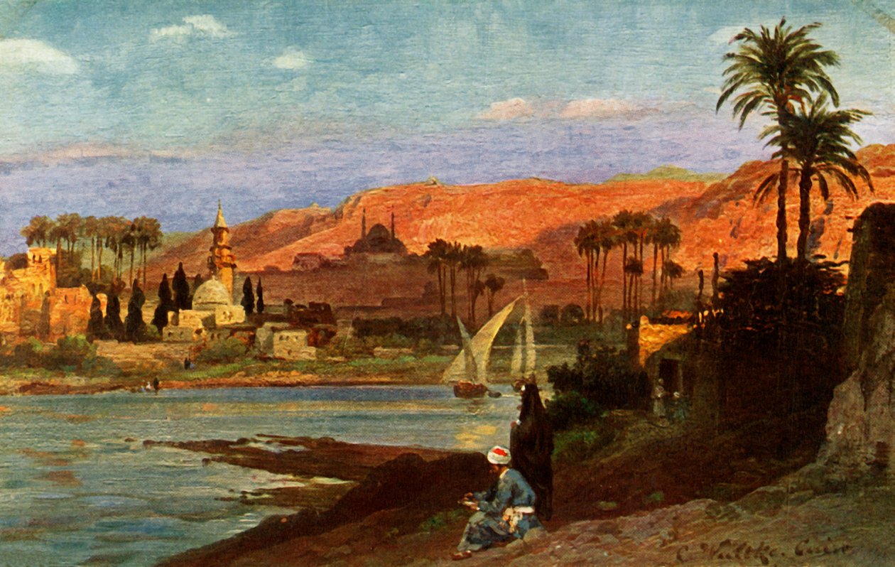 En aften i Giza, c1918-c1939. af Unbekannt