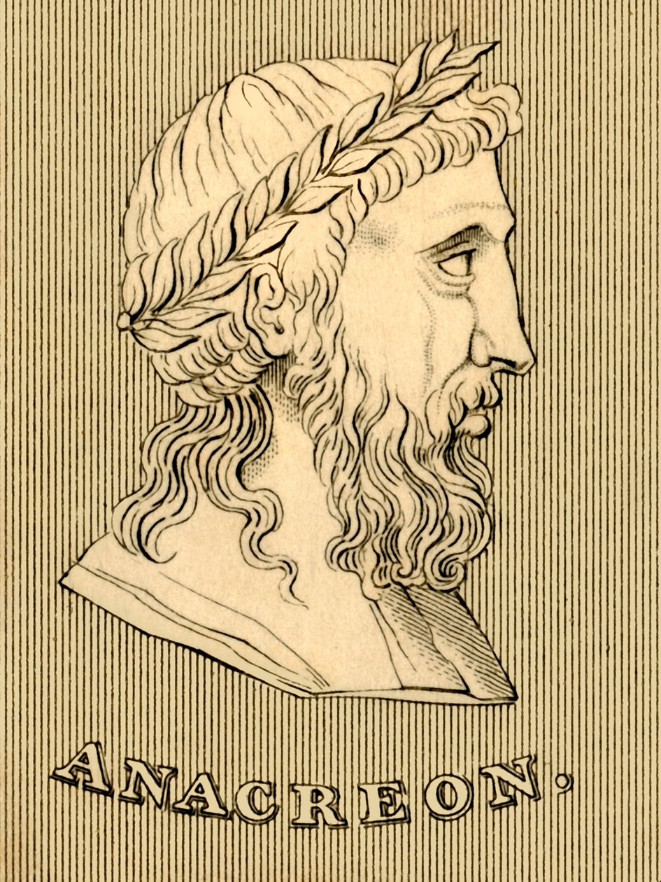 Anacreon, c582-485 f.Kr., 1830. af Unbekannt